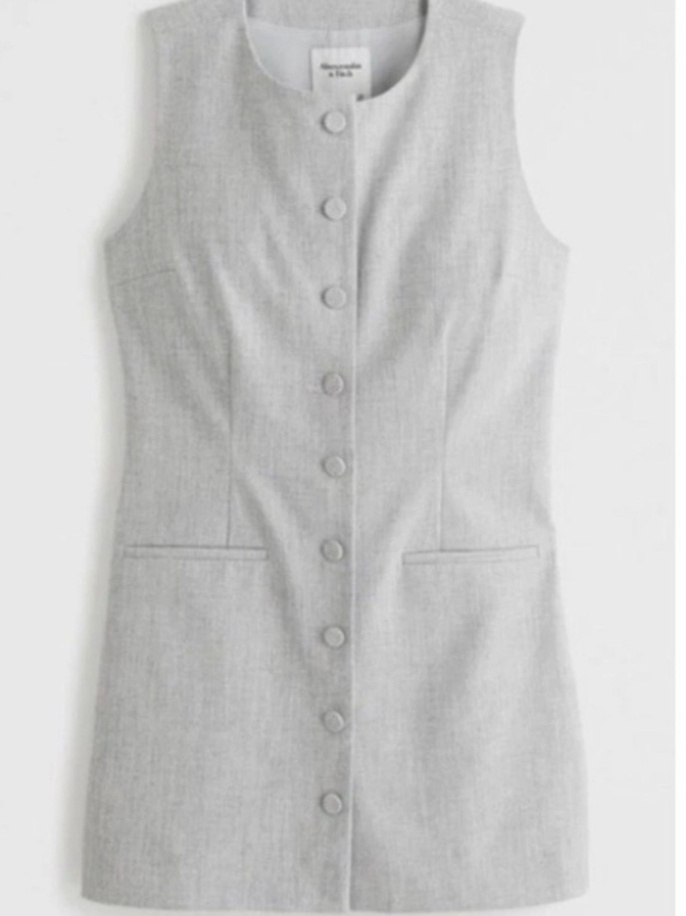 Abercrombie & Fitch Mara High Neck Button Down Mini Dress Gray
